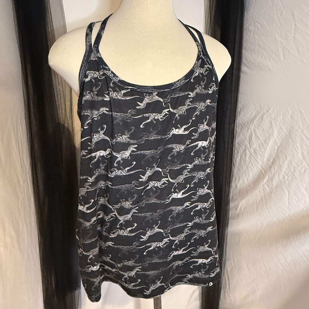 Torrid Black and Gray Patterned Tank Top